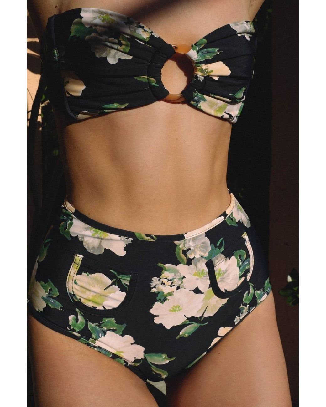 Montce Black Liz Floral Polly Bikini Bottom