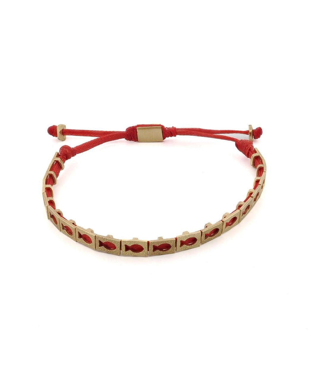Ebru Jewelry Red Lucky Fish Woven String Bracelet for men