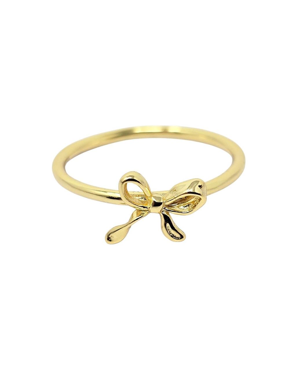 Harfi Metallic Bow Tie Bowknot Thin Plated Stacking Ring