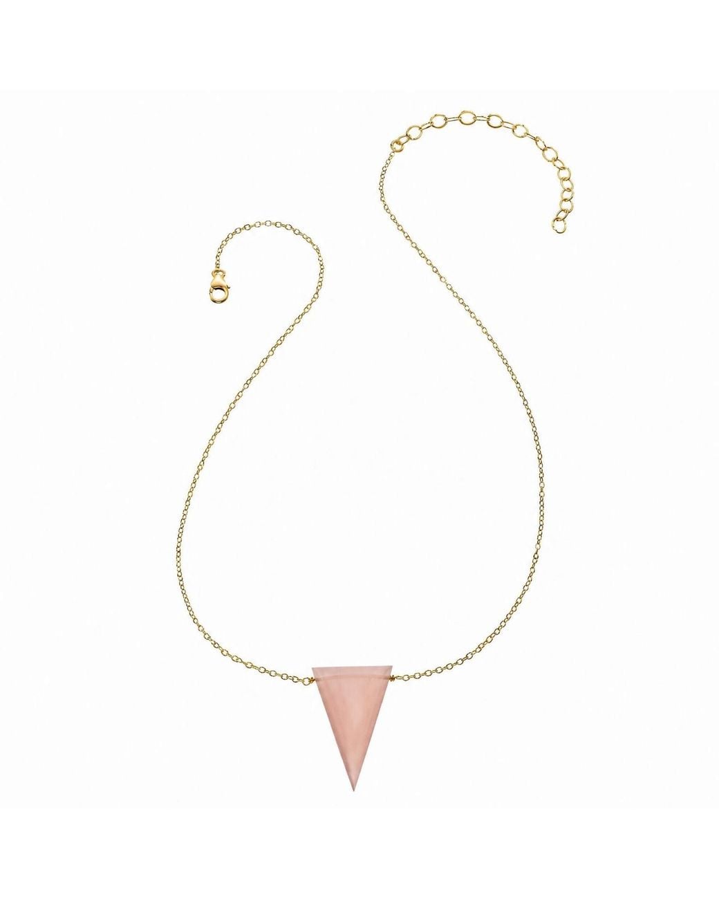 Heather Hawkins Jewelry White True Love Waits Elongated Triangle Semi-Precious Large Gemstone Necklace