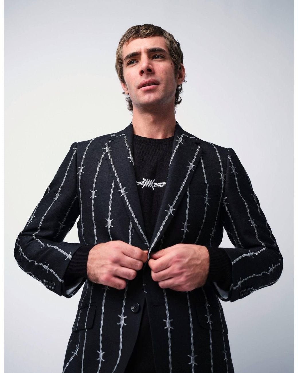 Gresham Blake Black Barbed Wire Jumper for men