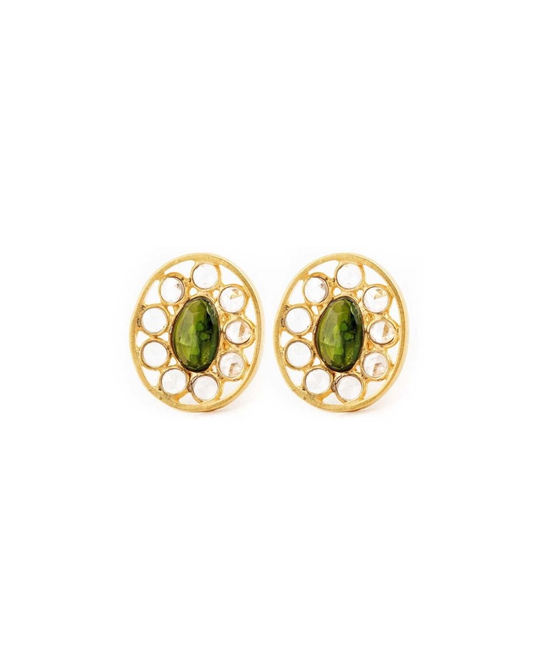 Opium Jewels Metallic Crystal & Tourmaline Studs
