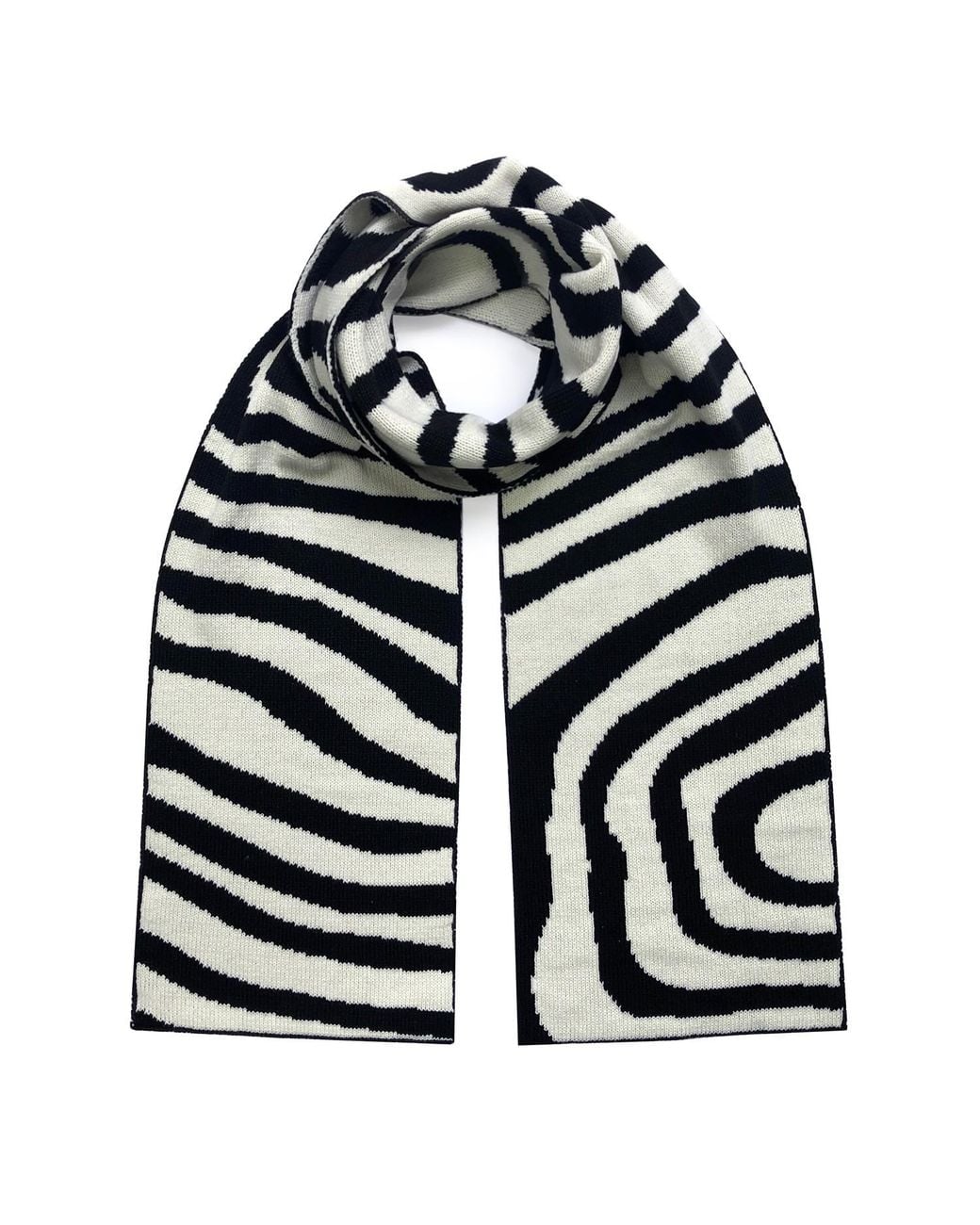 INGMARSON Black Organic Stripes Wool & Cashmere Scarf Men for men