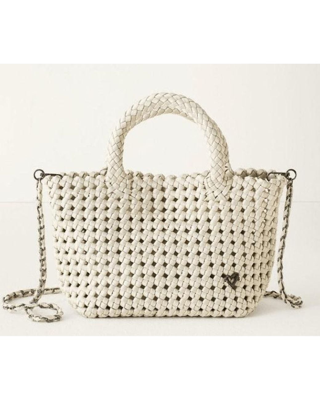 Prenelove Natural Cambridge Small Woven Hand-Knotted Tote