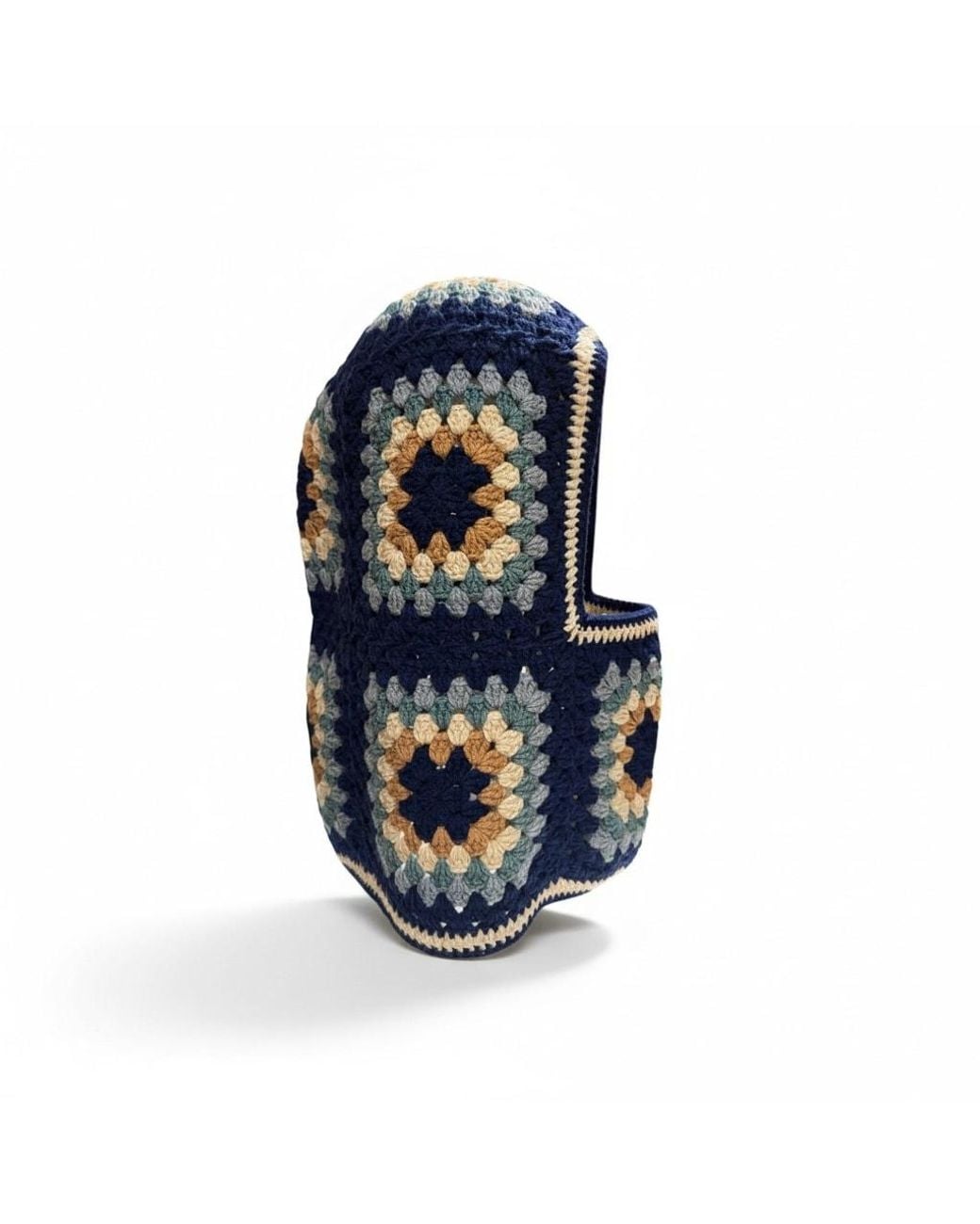 Ana Chic Blue Granny Square Handmade Crochet Balaclava
