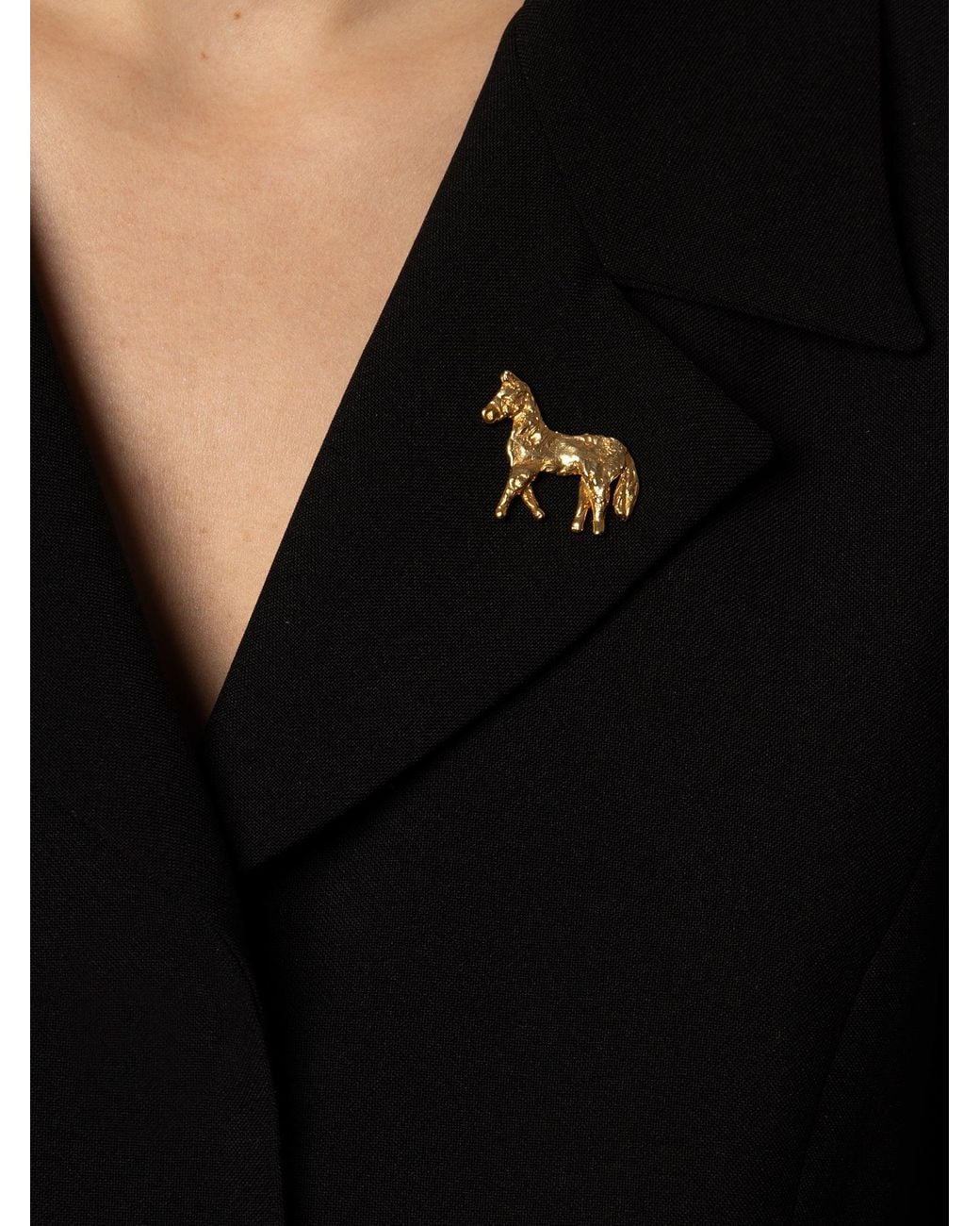 EVA REMENYI Metallic Horse Brooch