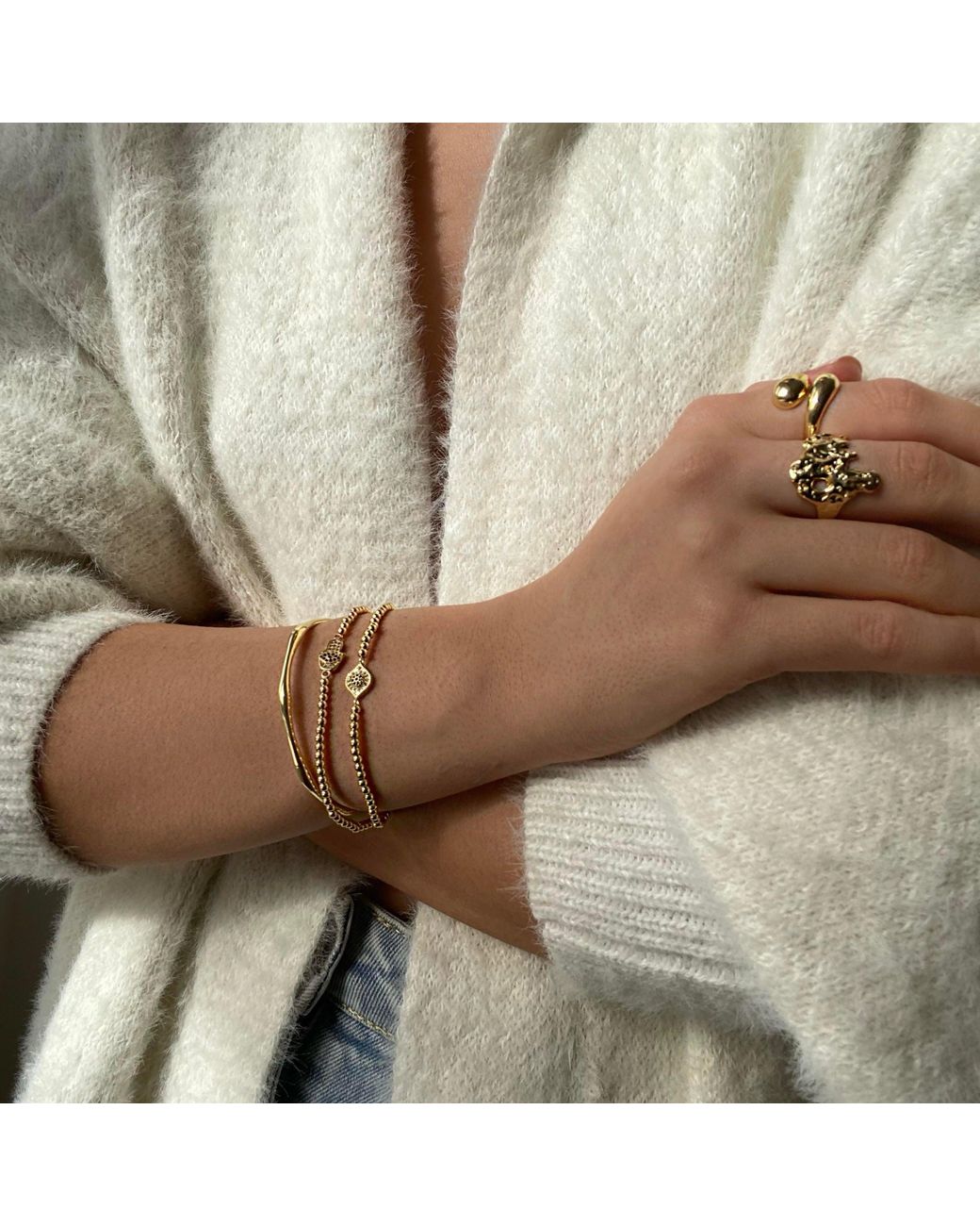 Crystals and Co Metallic Protection Bead Bracelet Set