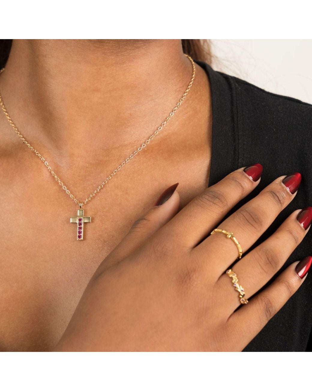 Belinda Jewelz Metallic Alexandrite Cross Pendant