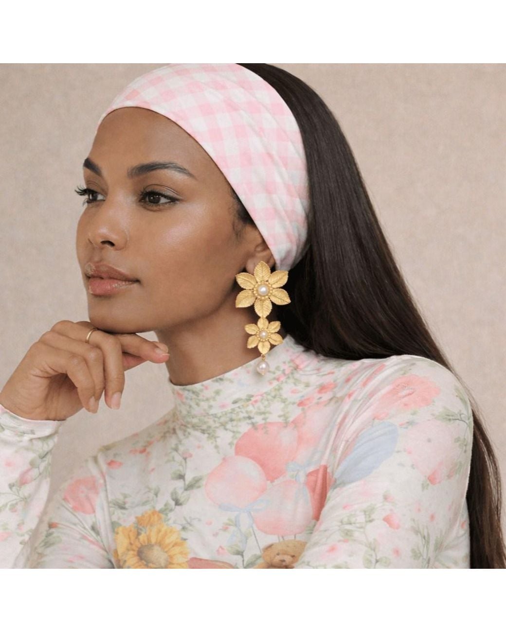 ADIBA Metallic Magnolia Bloom Drop Earring