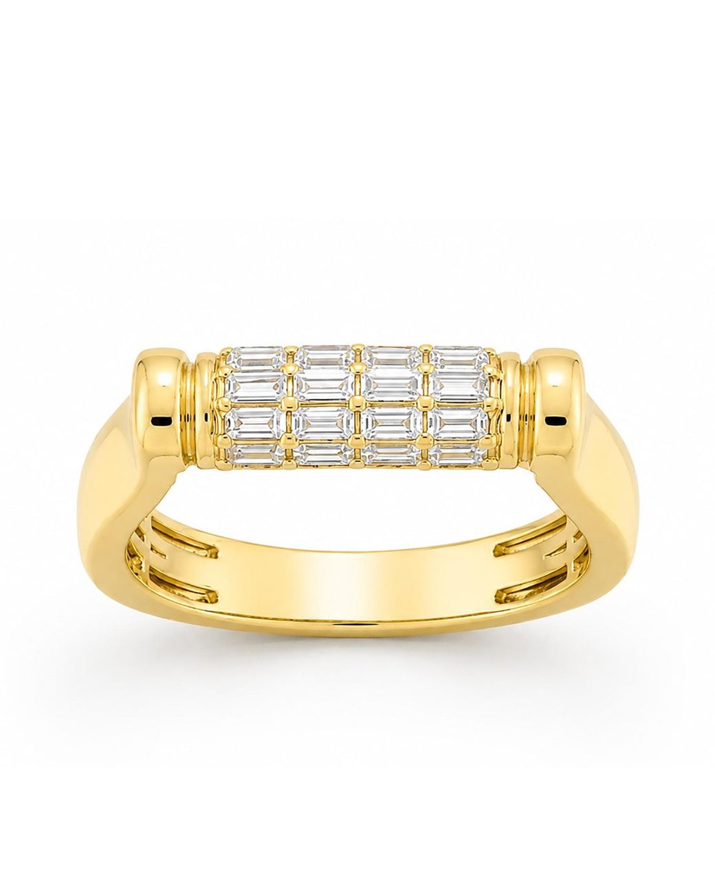 Artisan Metallic 14K Baguette Diamond Statement Ring