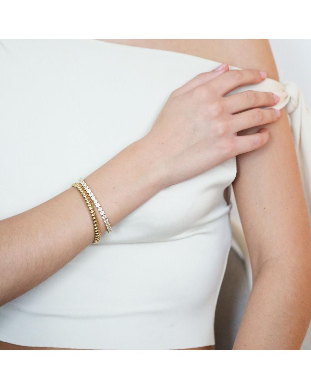 Miss Cecilia Metallic Beads Cuff Bangle