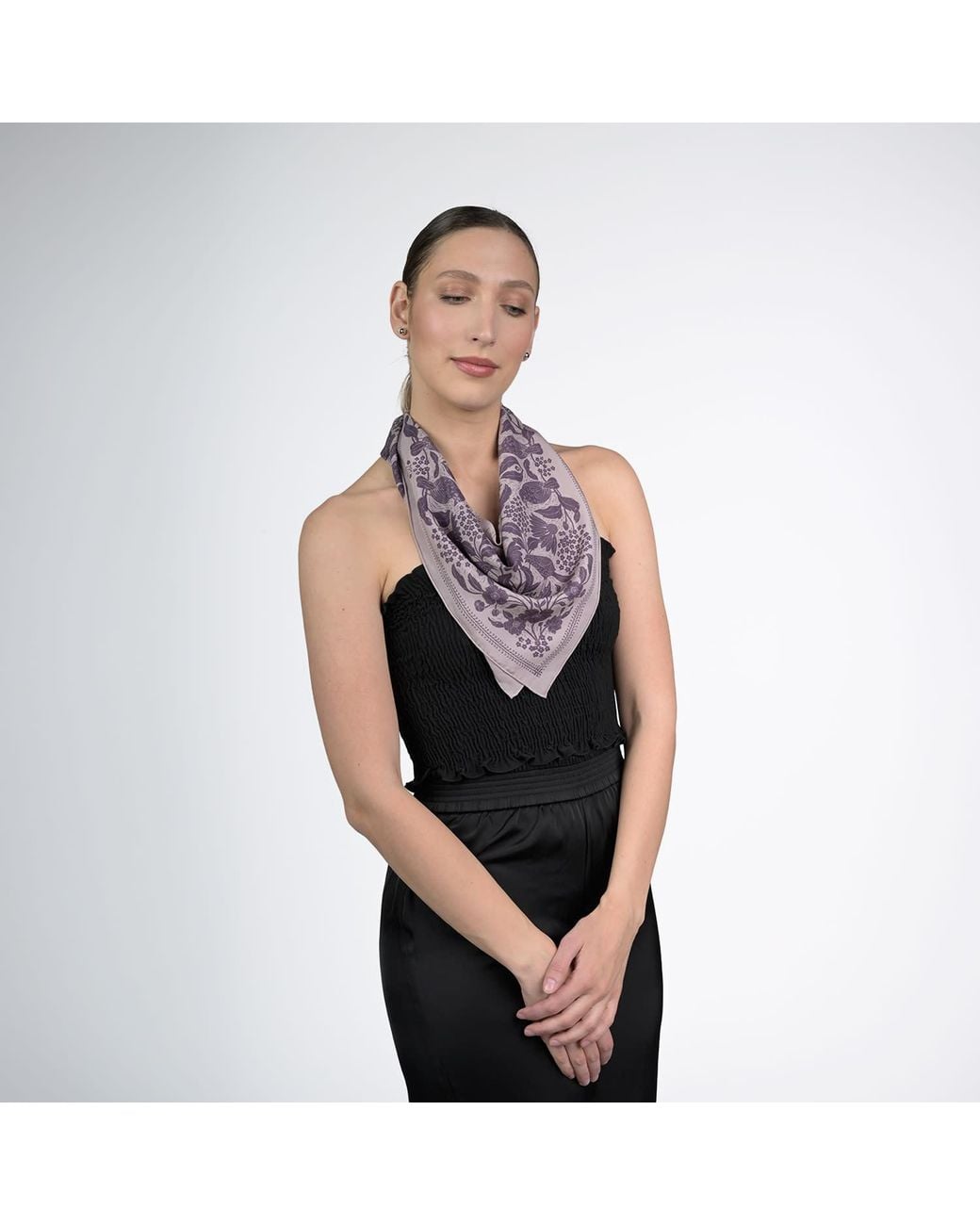 Silk&Soul Purple Bird Scarf
