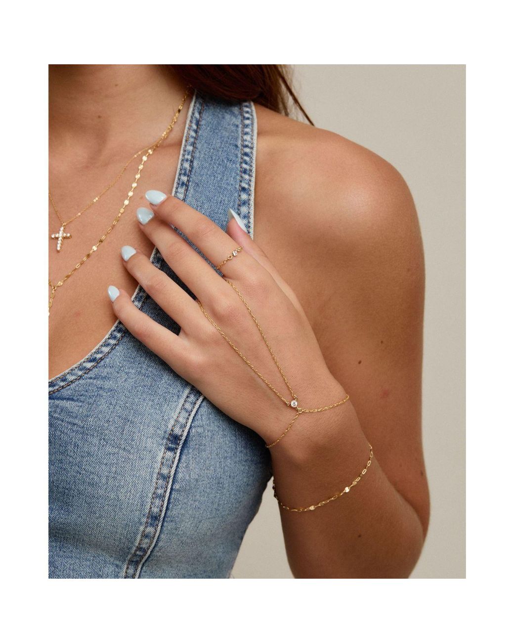 SET & STONES Metallic Teagan Hand Chain