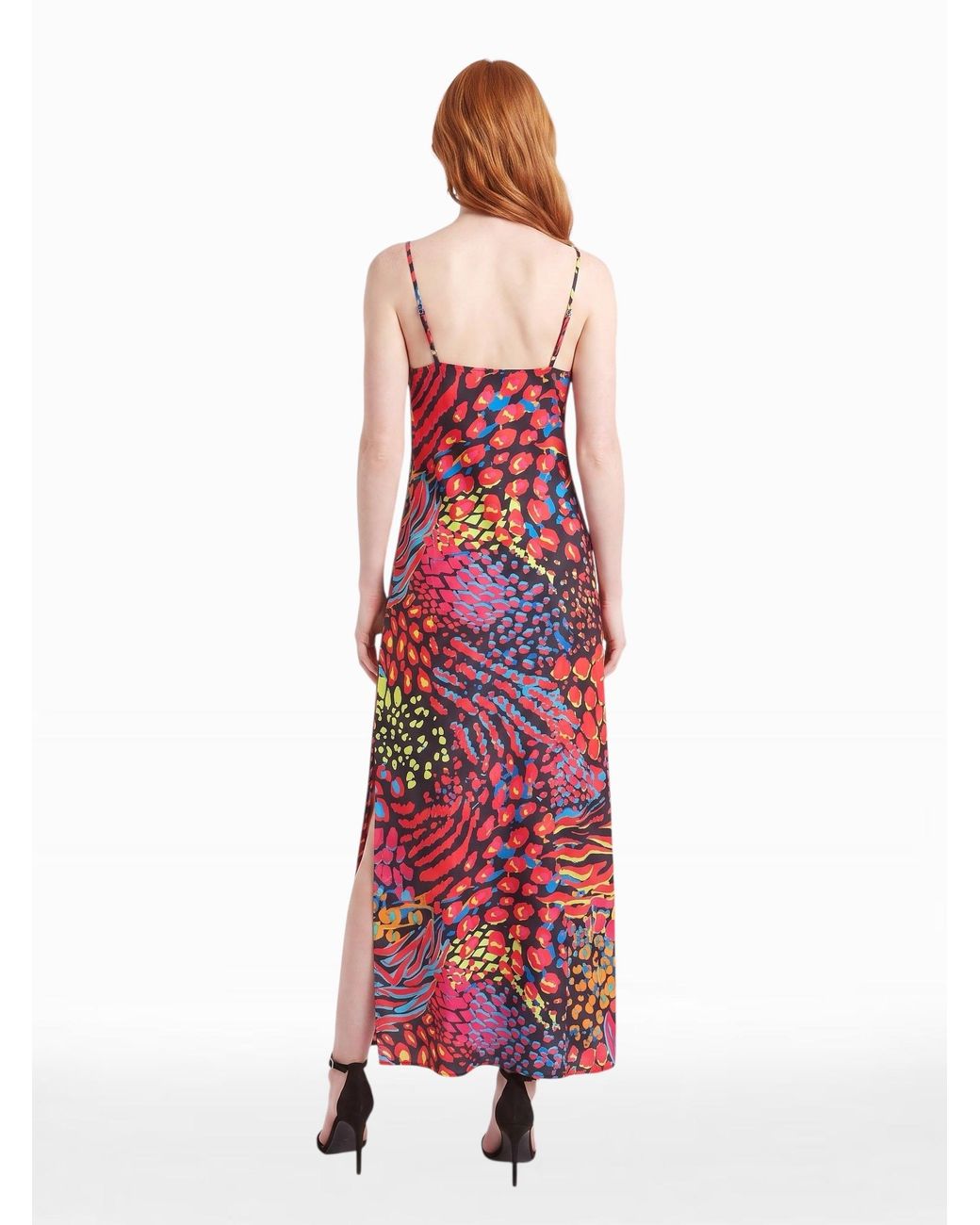 Any Old Iron Red Neon Animal Long Dress