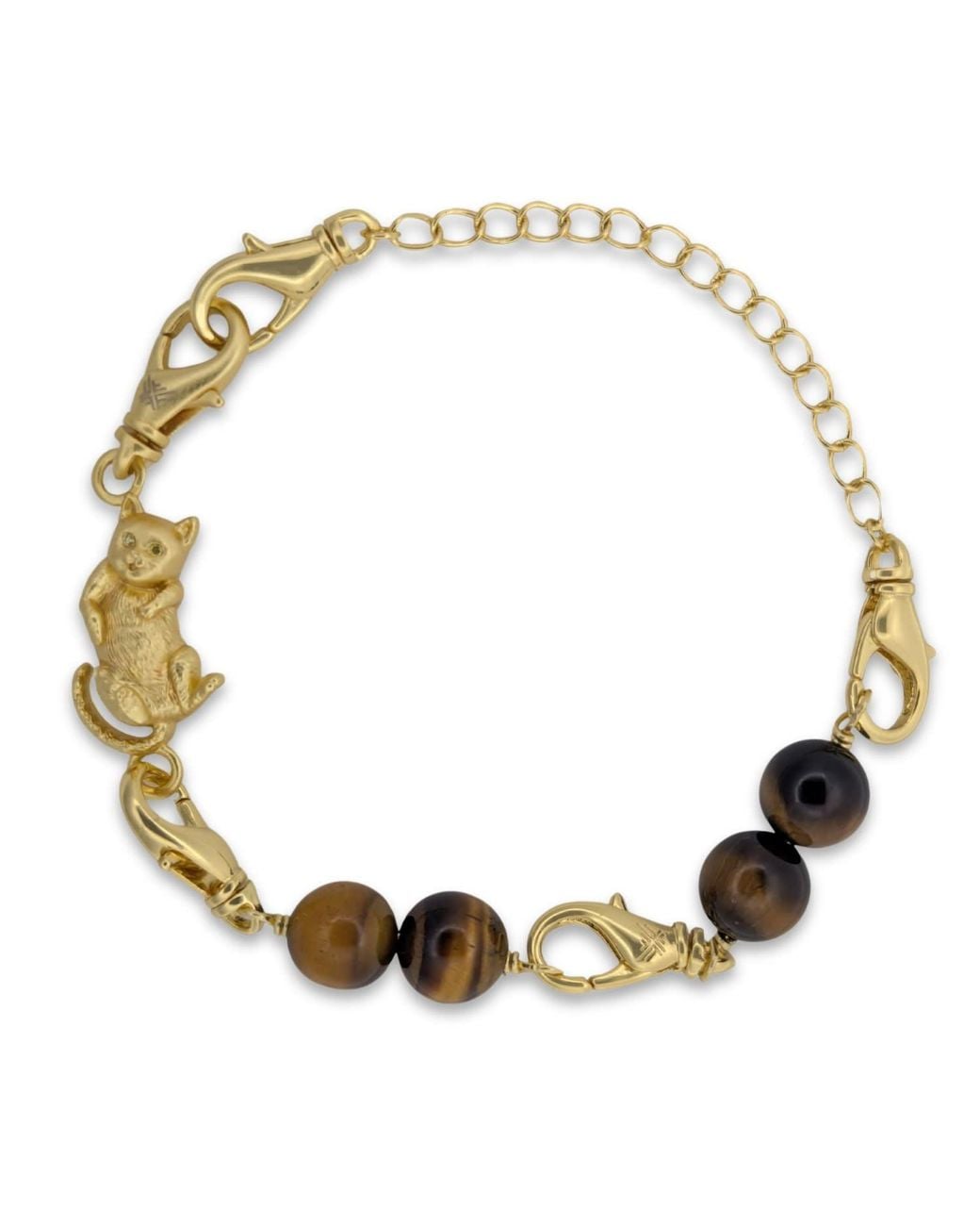 Frenvyrn Metallic Cat Convertible Tiger's Eye Bracelet Bag Charm Small for men