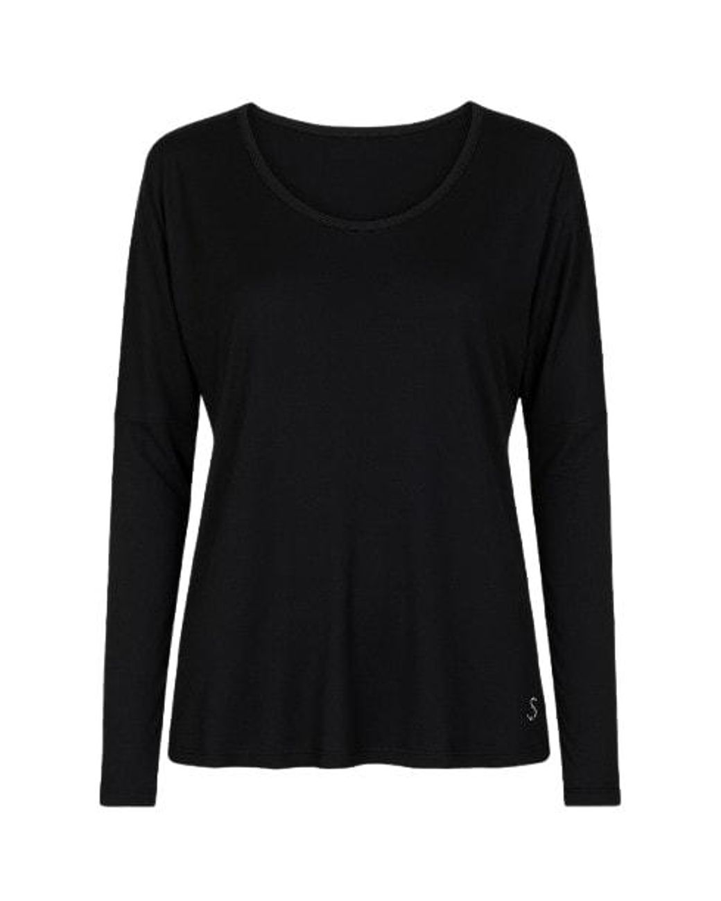 Conquista Black Top With Long Batwing Sleeves By Swl