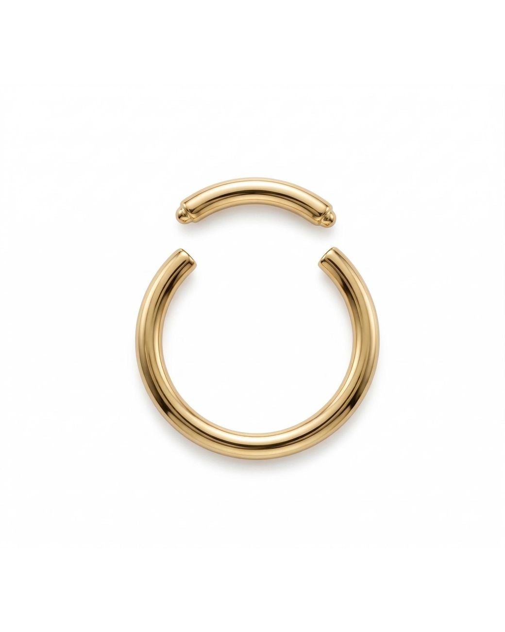 Zahav Jewelry Metallic 14K Solid Captive Segment Clicker Hoop