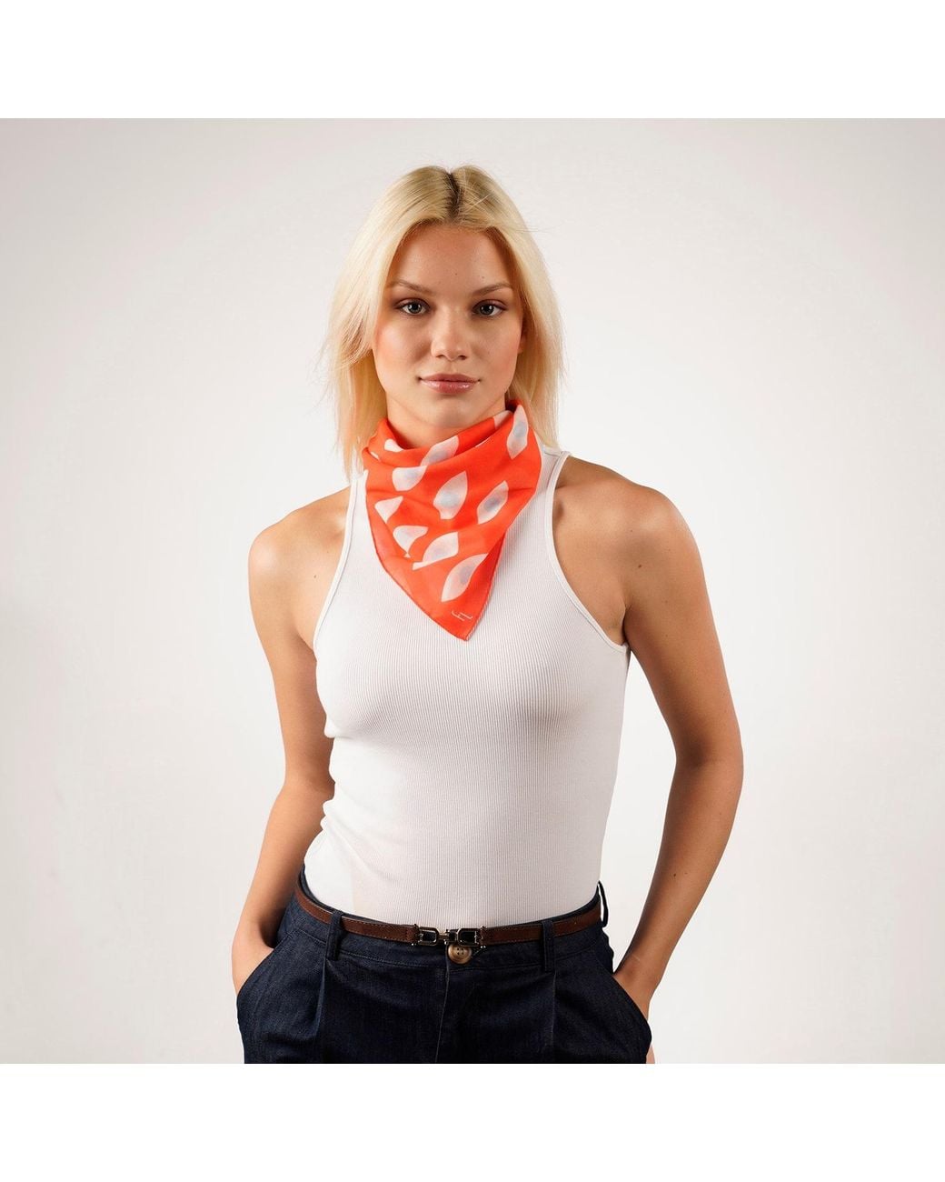 Folie Living Red All Eyes On Me Cotton Scarf Small