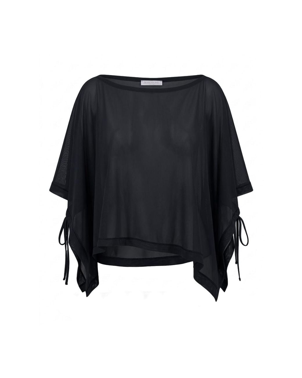 Serotone Swim Black Swim Cover Up Mesh Rectangle Top