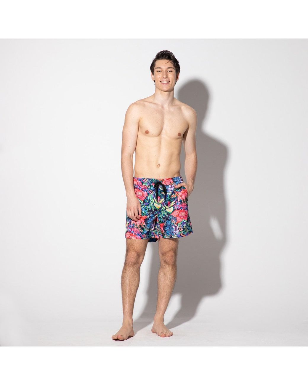 Maison Tangerine Blue Bohemian Garden Swim Shorts for men