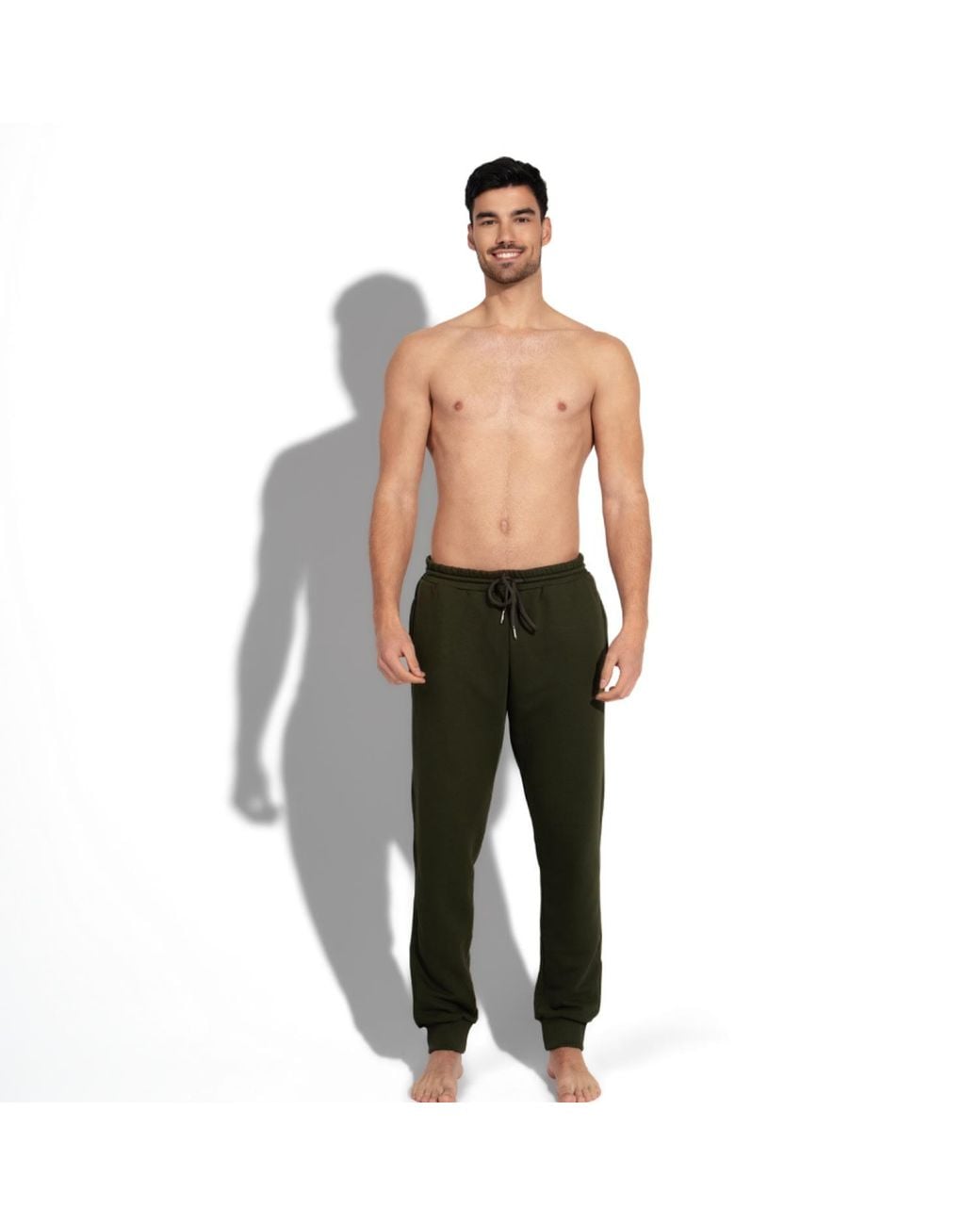 Maison Tangerine Green Khaki Premium Cotton Sweatshirt & Joggers Tracksuit Set For