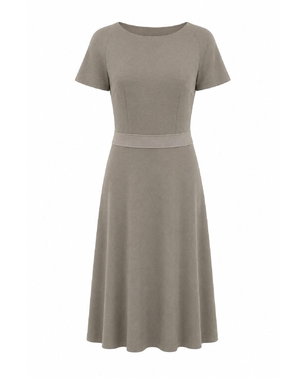 Conquista Gray Defined Waist A-Line Dress