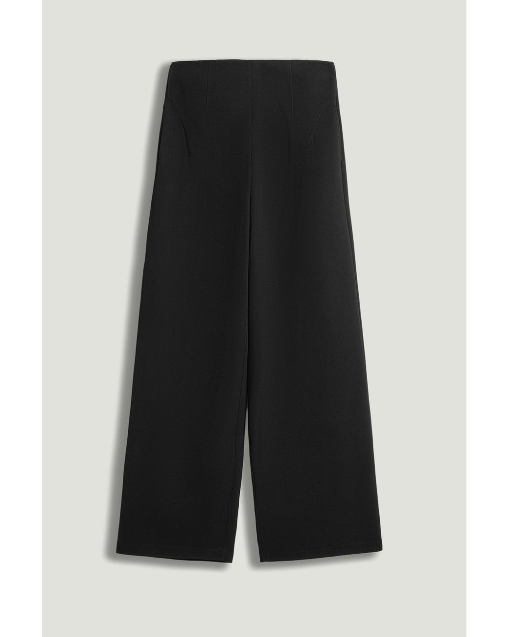 Nocturne Black High-Waist Wide-Leg Pants