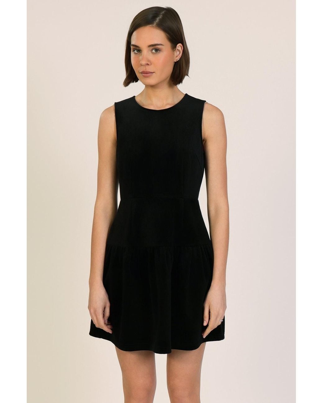 Traffic People Black Corrie's Bravado Cord Velvet Pru Mini Dress