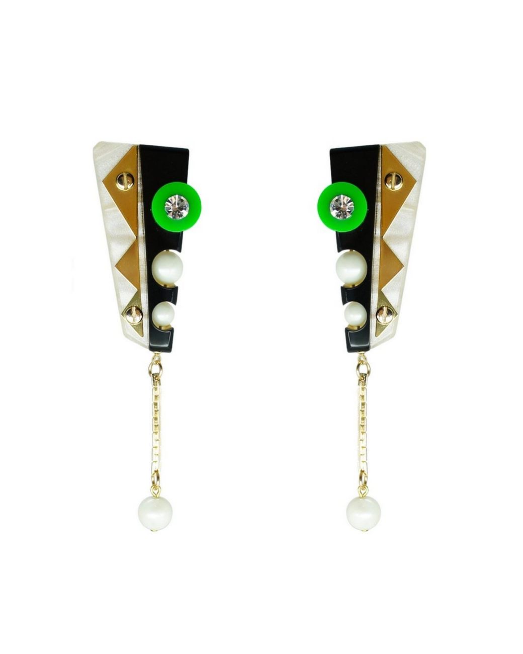 Gissa Bicalho Multicolor Handmade Acrylic Earring Short Inti