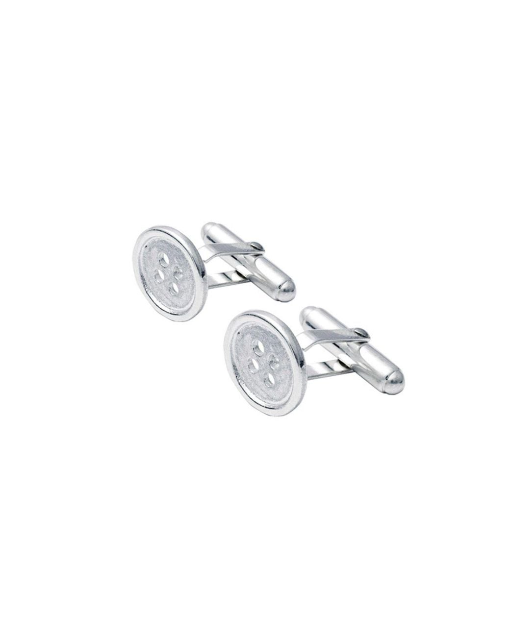 Edge Only Metallic Button Cufflinks Sterling for men