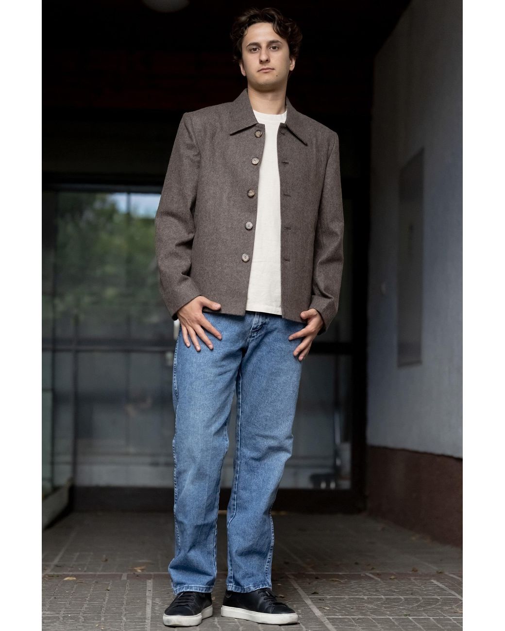 Stovaria Gray Himalayan Yak Wool Handwoven Jacket