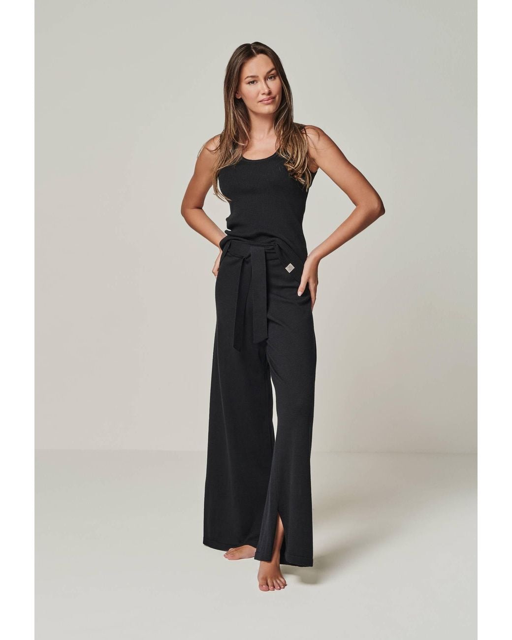 YOU LOOK PERFECT Blue Pants Bailey, Wide Lounge Pants For Ladies