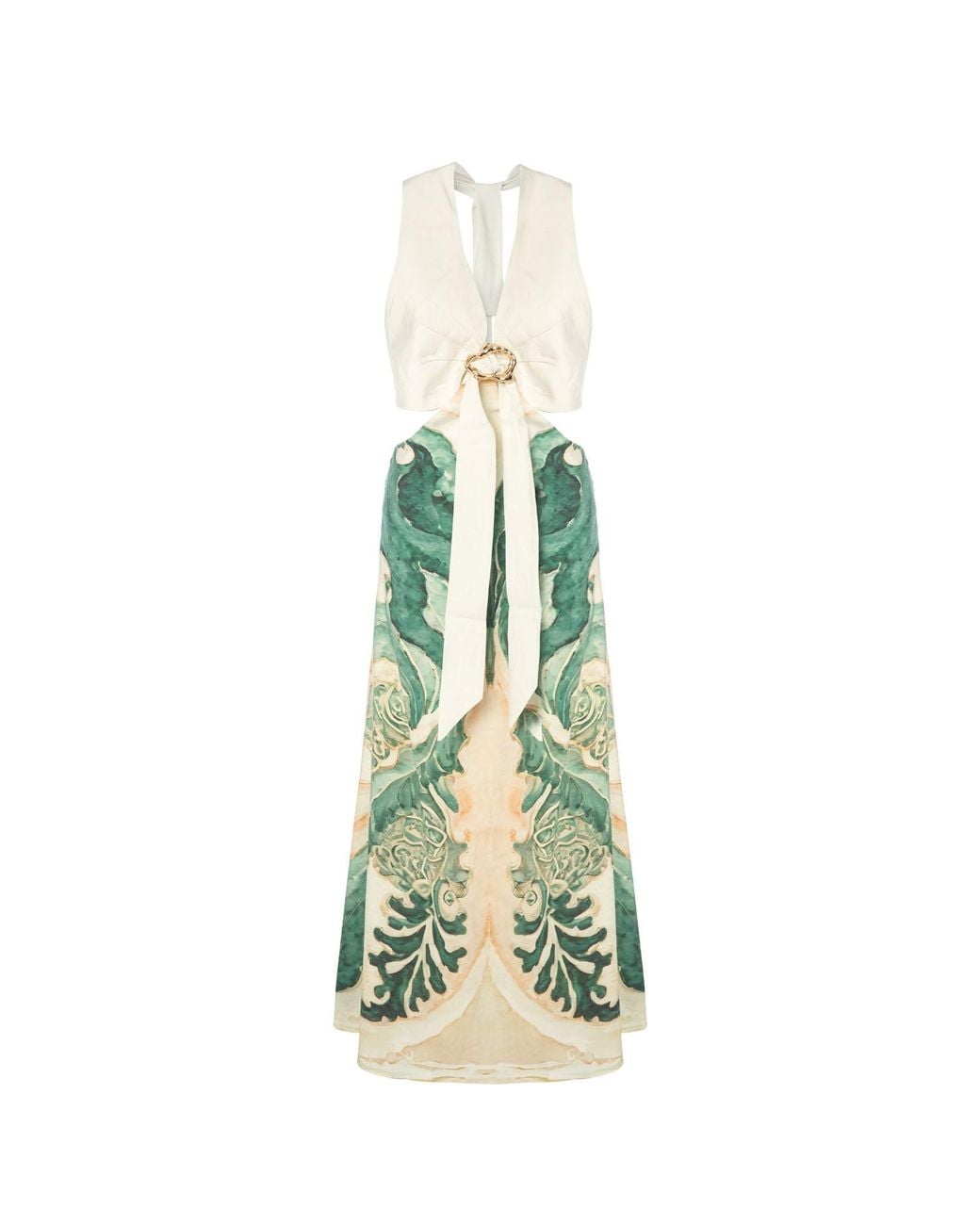 Women & Women Green Neutrals Functional Dress With Elysian Pattern