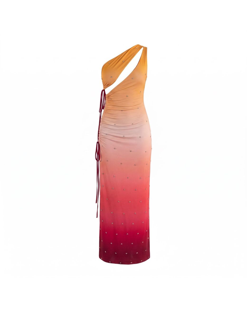 Clerestory Pink Solene Hand-Sewn Crystal Embellished Ombré Print Maxi