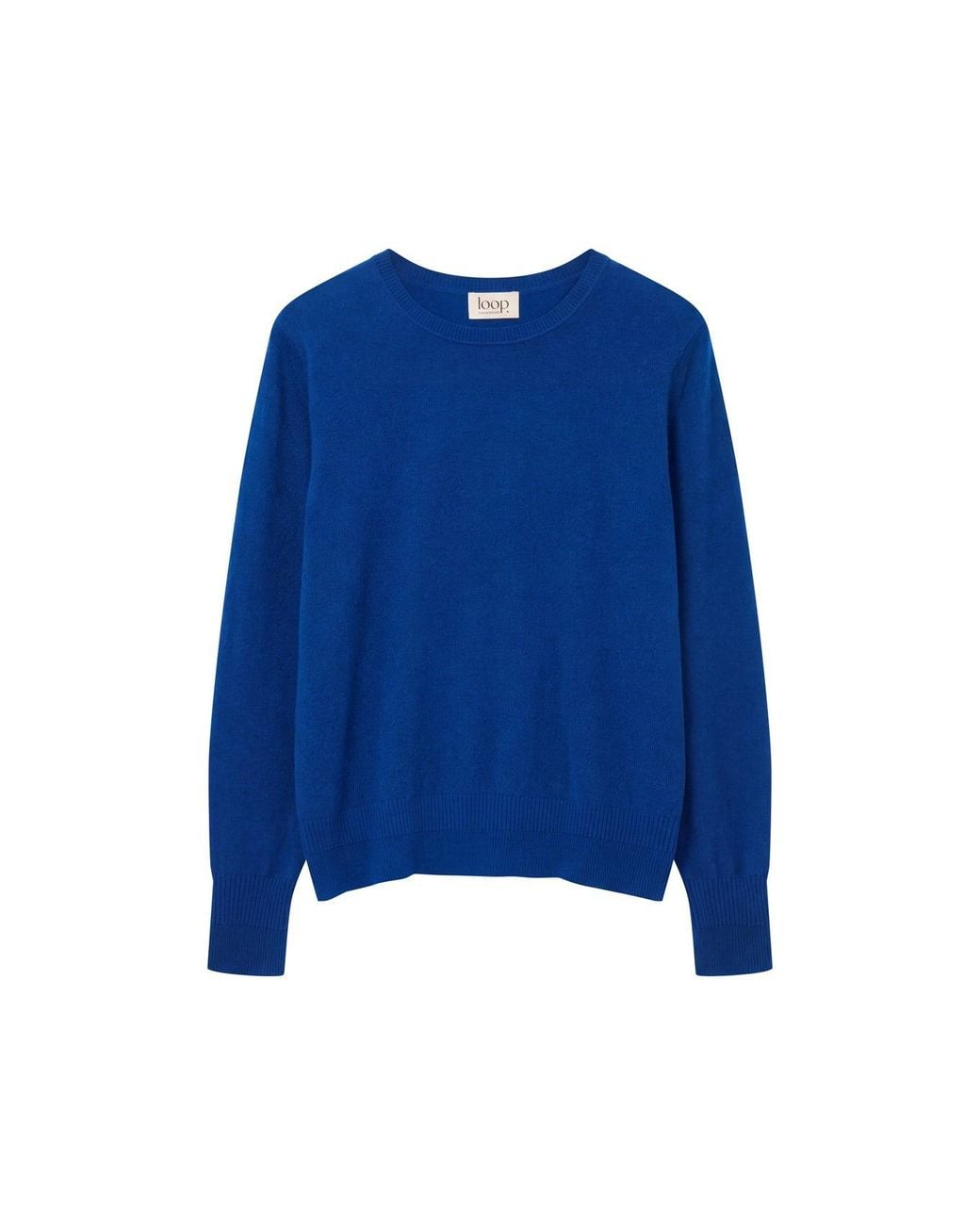 Loop Cashmere Blue Cashmere Crew Neck Sweater