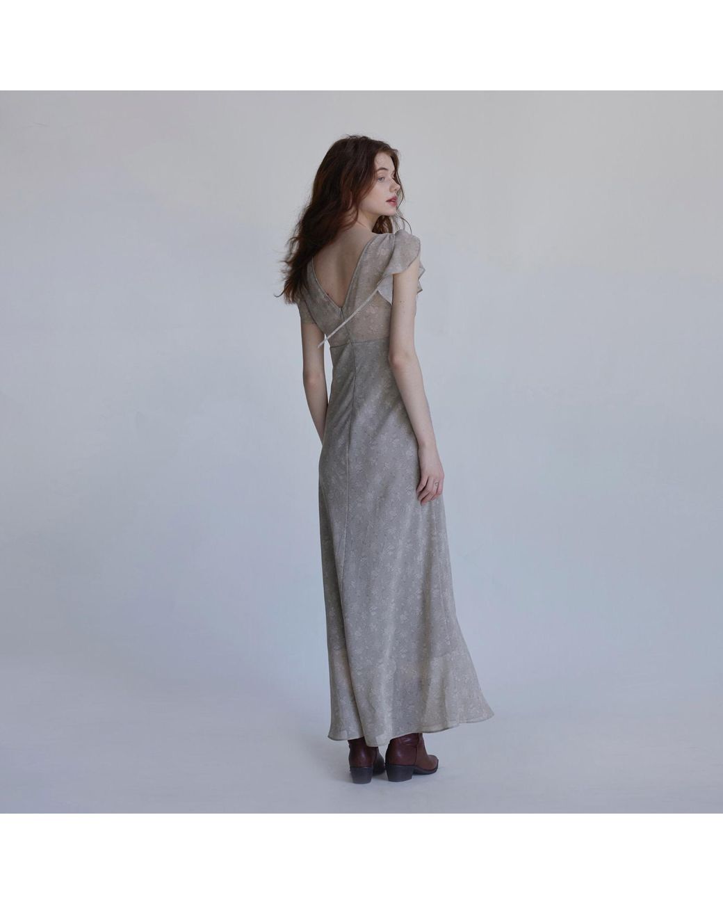 Belsize25 Gray Butterfly Midi Dress
