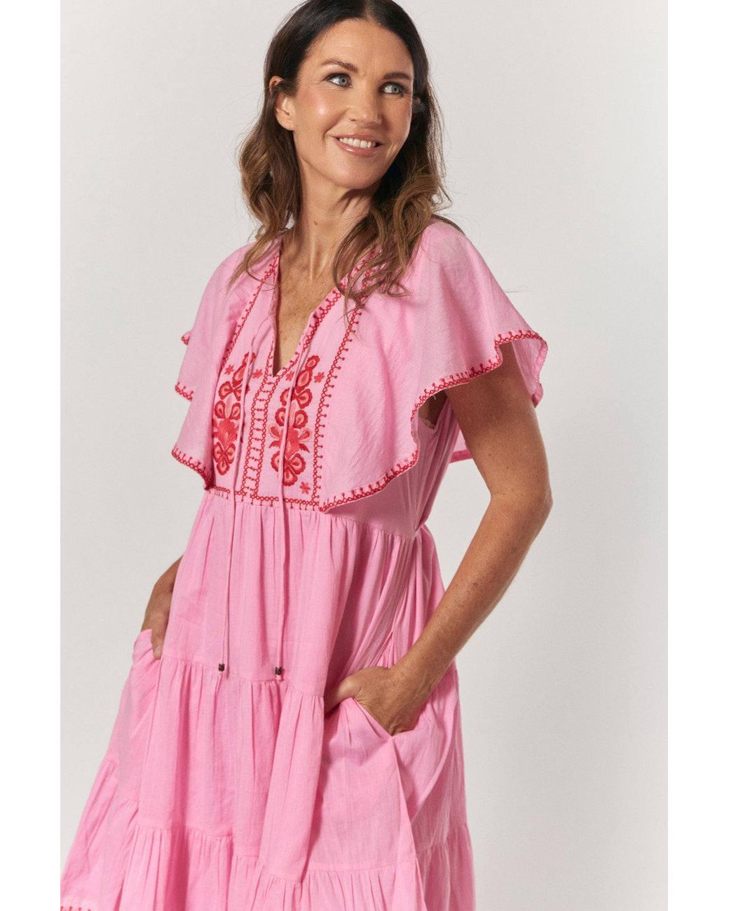 Adrift Clothing Pink Sydney Flutter Short Dress