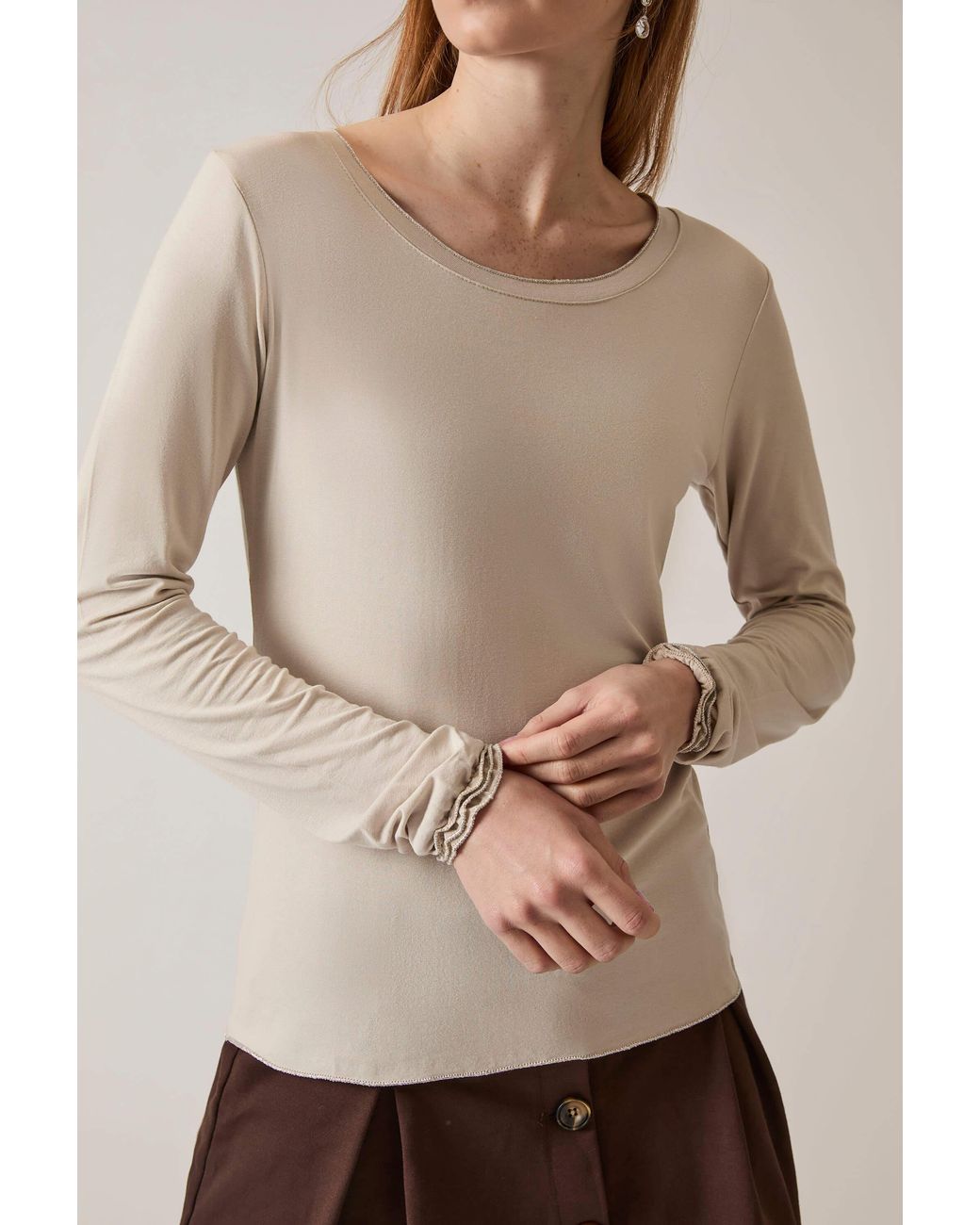 James Lakeland Natural Long Sleeve Top