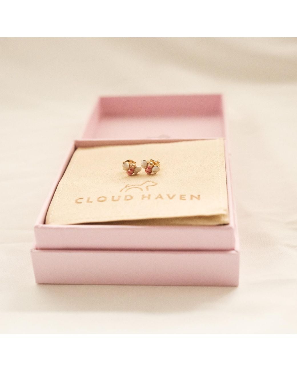 Cloud Haven Metallic Bumblebee Stud Earrings