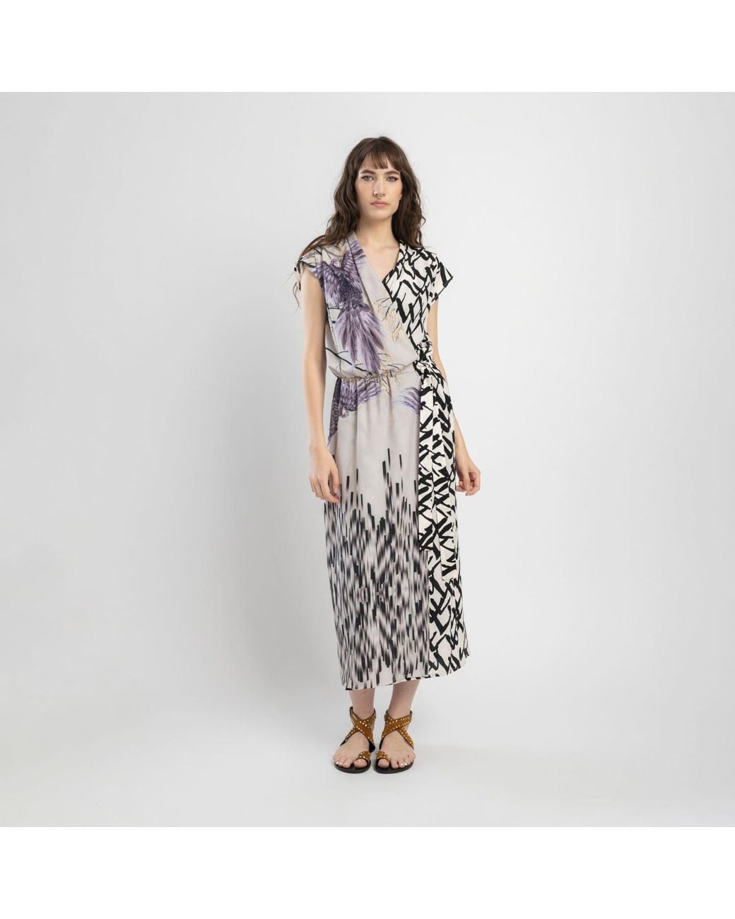 ARTISTA Blue Rizz Wrap Maxi Dress