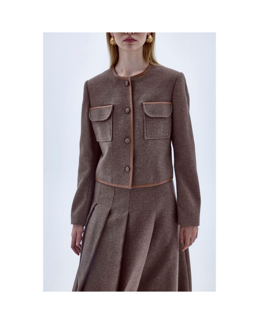 NAZLI CEREN Brown Irma Wool Jacket