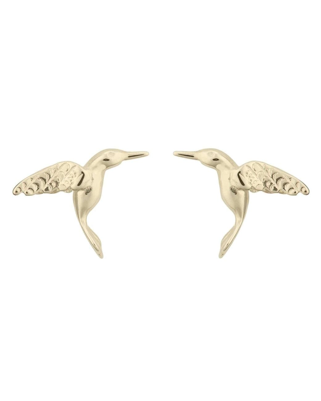 Lily Charmed Metallic Plated Hummingbird Stud Earrings