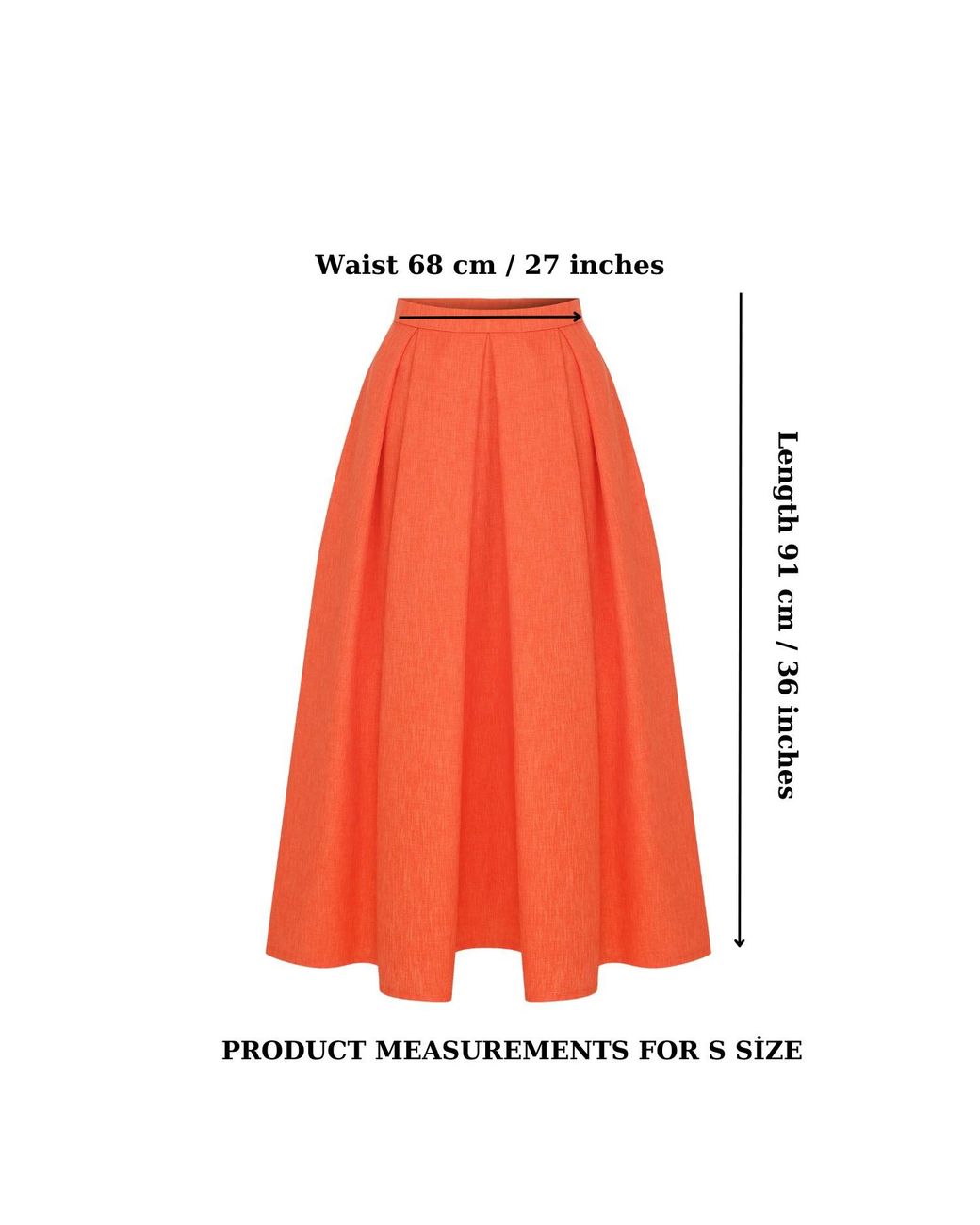 NAZLI CEREN June Midi Skirt In Spicy Orange