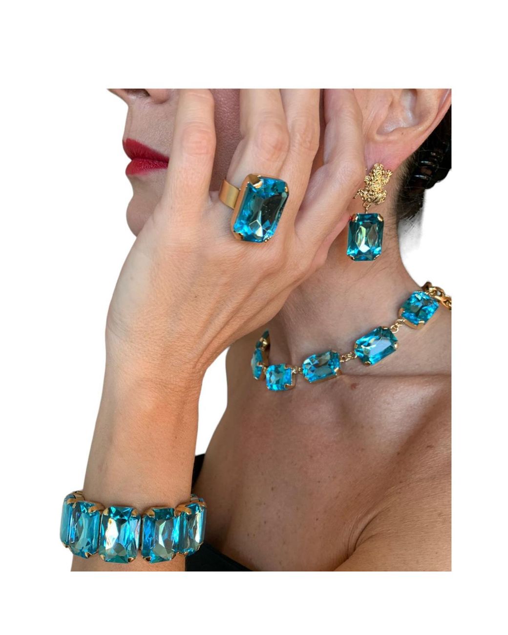 Addicted Blue Armonia Plated Light Crystal Earrings With Frog