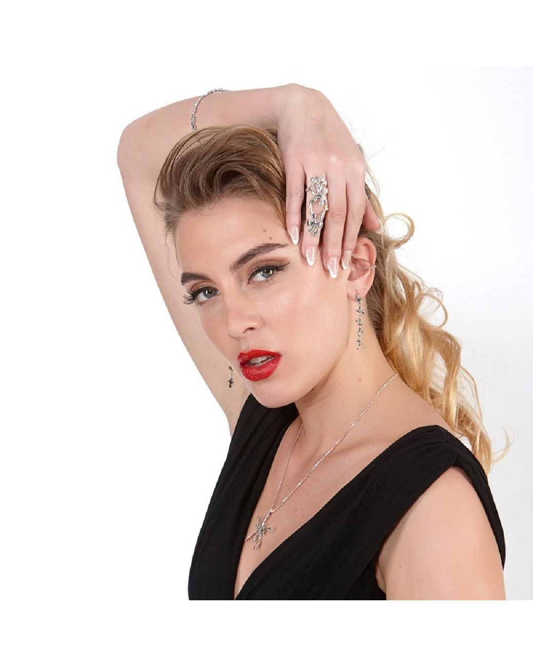 Lucy Quartermaine Metallic Solid Sterling Splash Armour Ring