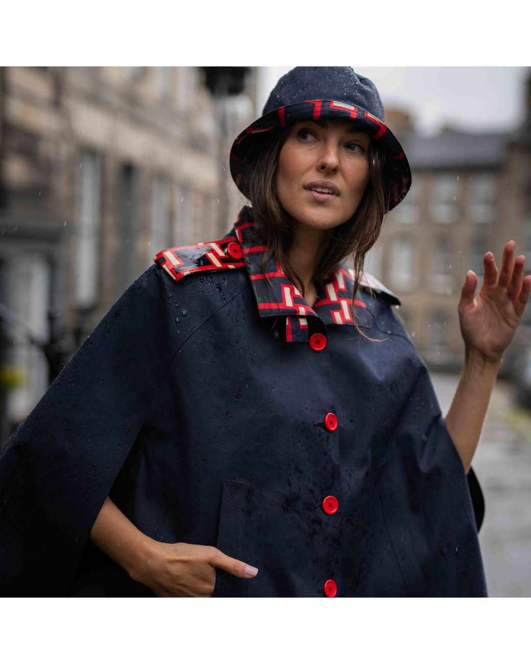 BEIRA Blue Nadia Waterproof Cape And Silk
