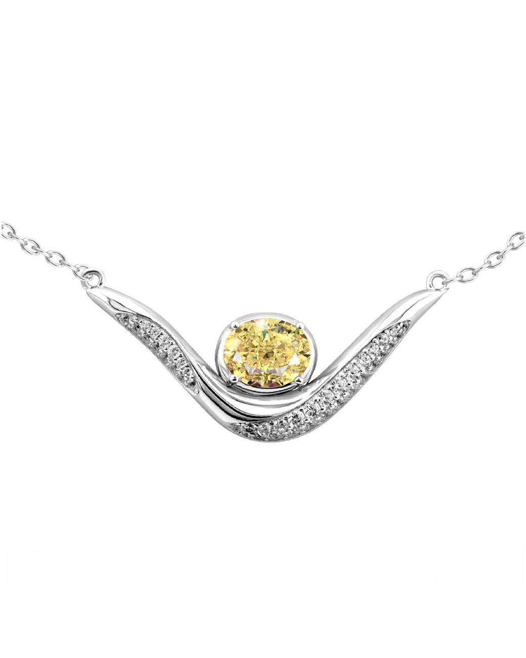 Arte Madrid Metallic Sierra Sculpted Pavé Contour Necklace