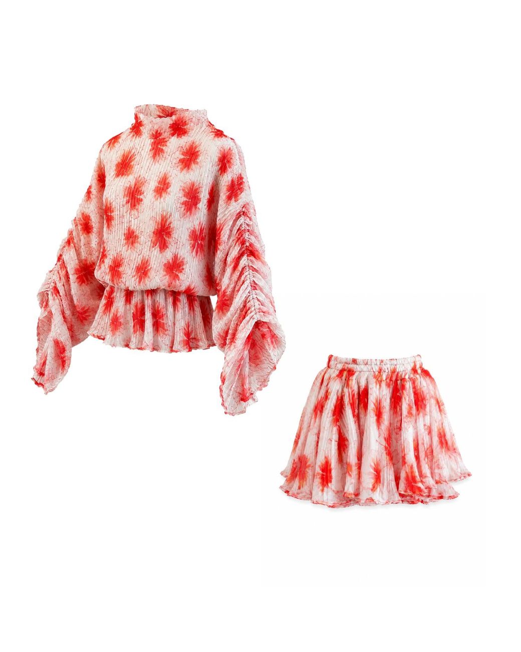 Mohala Grey Red Kahe Shorts Set