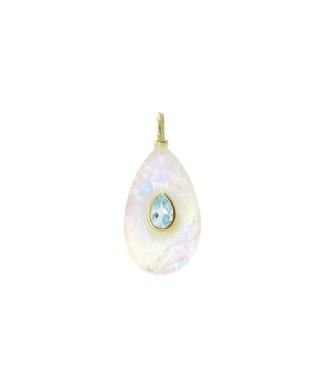 KAMARIA Metallic Moonstone Gemstone Pendant With Topaz