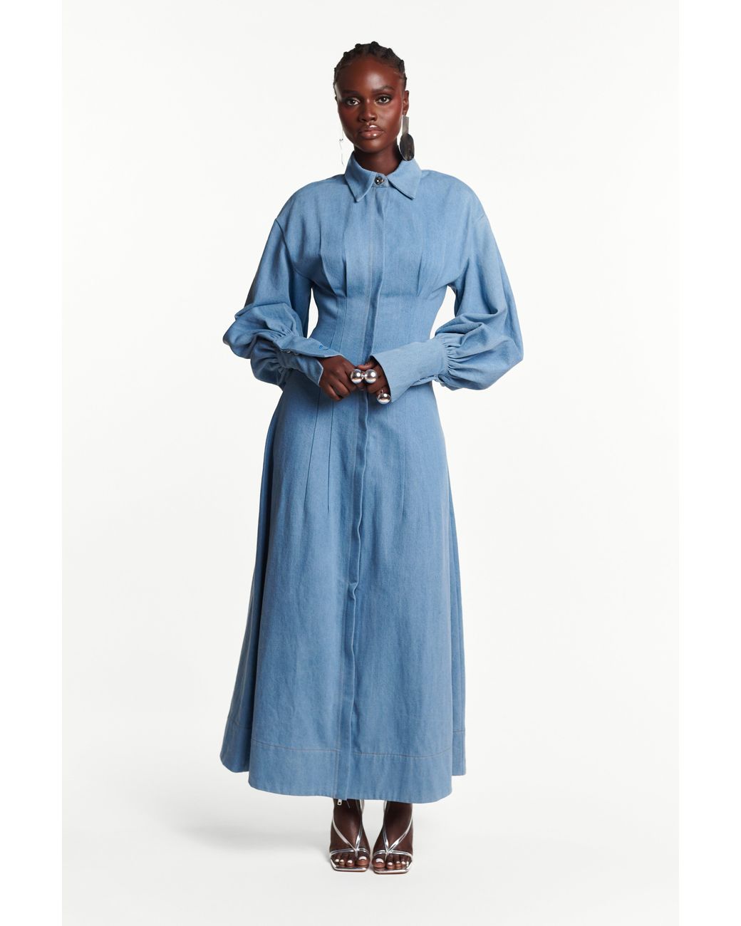 Ofuure Blue Light Denim Vera Dress